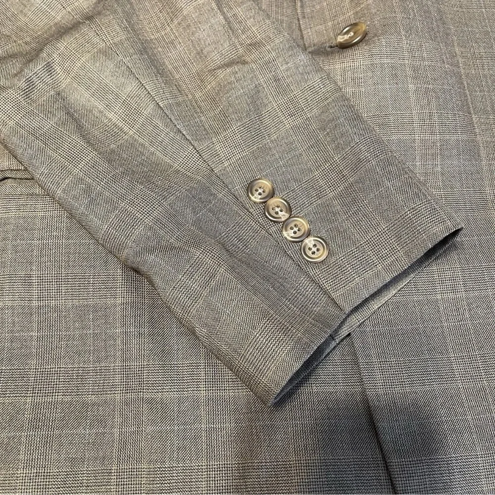 Lauren Ralph Lauren Men's Sport Coat Blazer Two Button Brown Plaid Wool Size 44R - Picture 2 of 8
